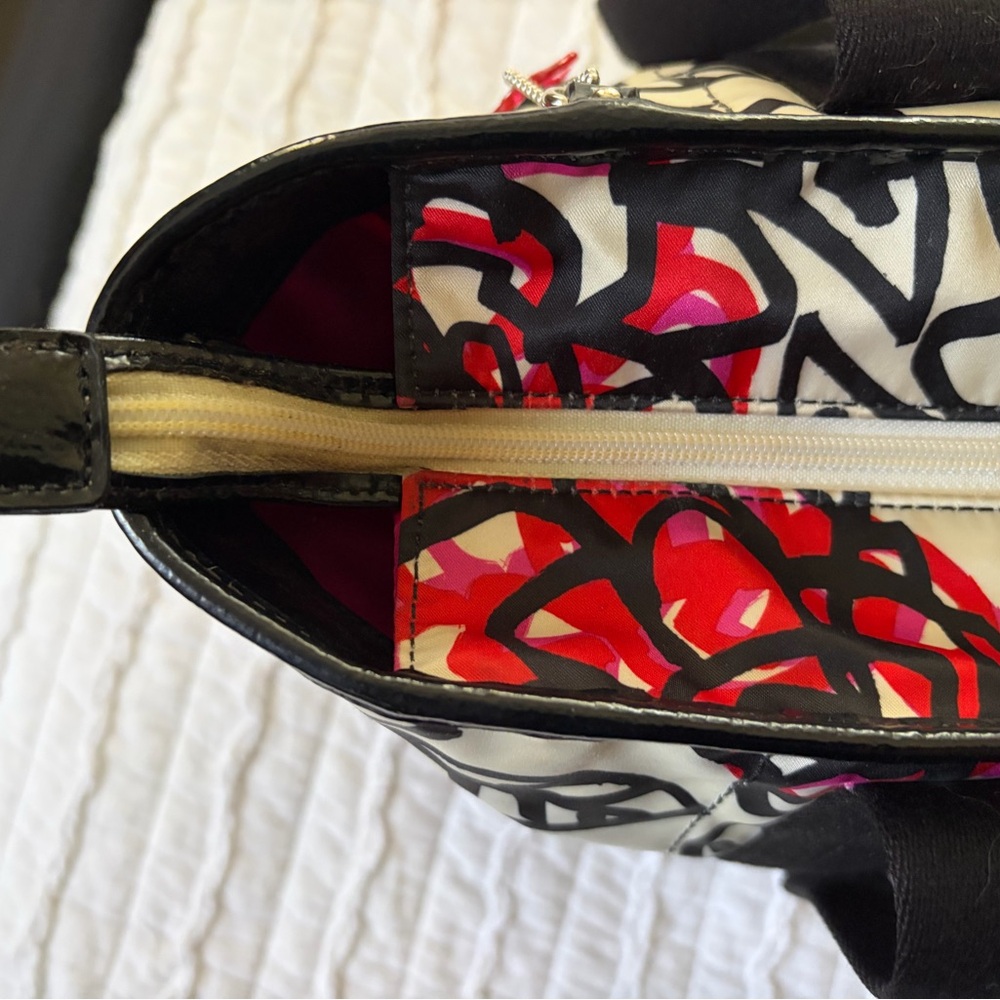 Coach Floral Black, Fuchsia and White Bag - Picture 7 of 7